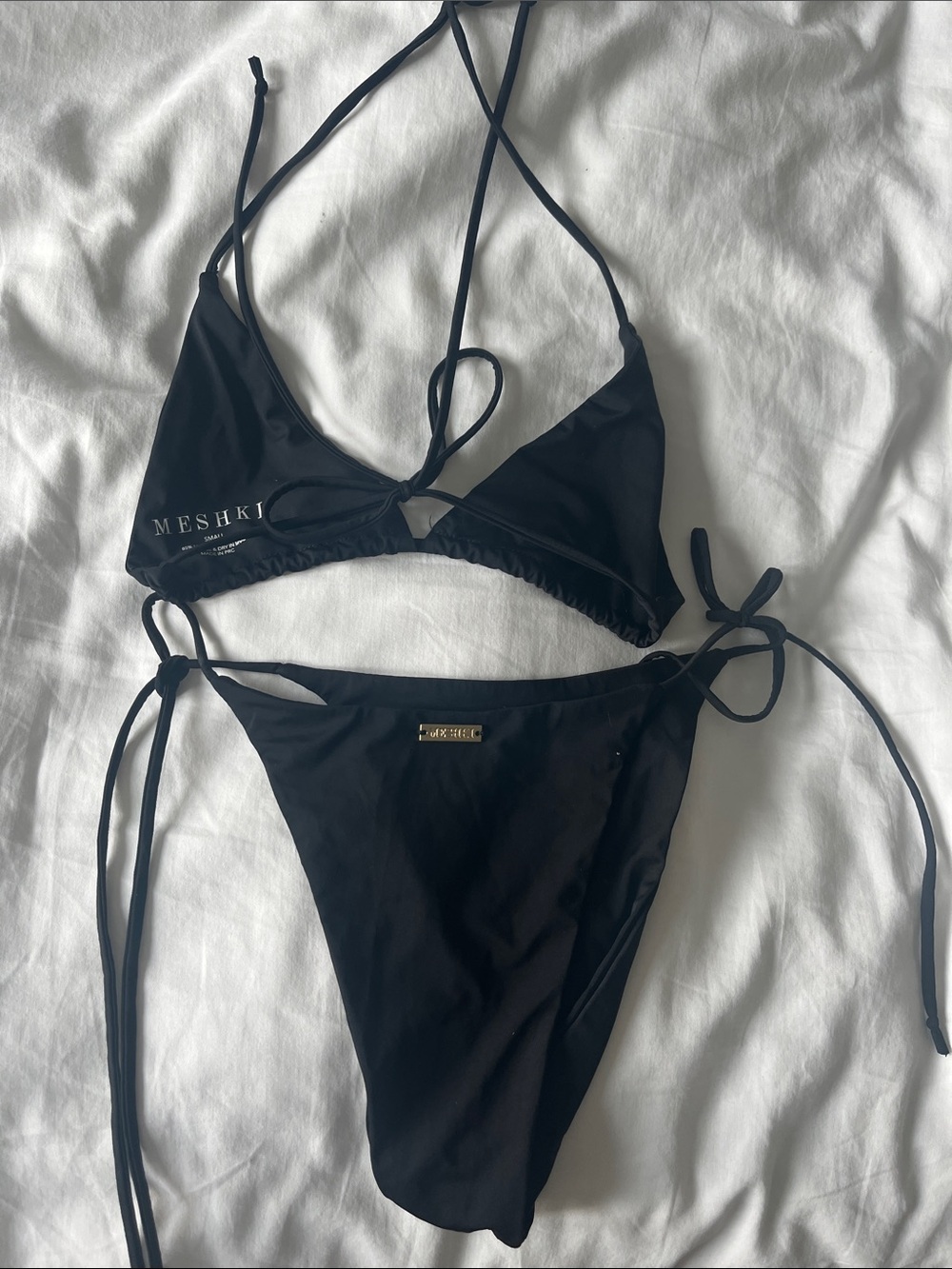 Meshki Black String Triangle Bikini Set - Picture 4 of 4